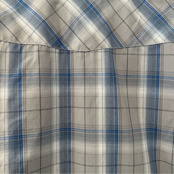 Men's Coastal Blue Plaid Wester Shirt - Picture 8 of 9